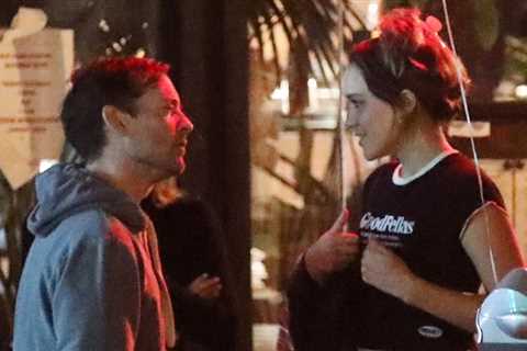 Tobey Maguire Chats With Mystery Girl Outside LA Bar