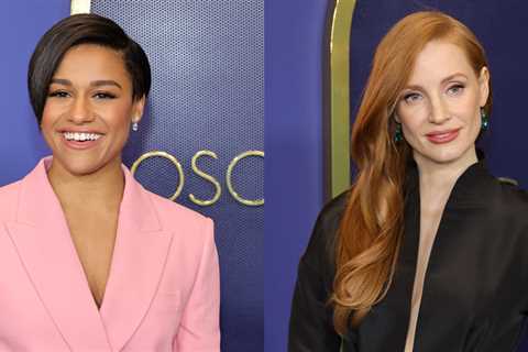 Jessica Chastain and Ariana Debose celebrate their Oscar nominations at the annual luncheon