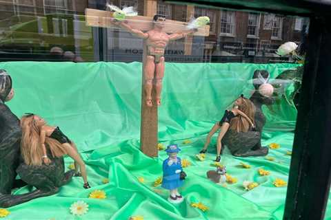 Easter scene featuring crucified Action Man & bunny girl Barbie dolls sparks outrage