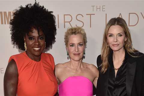 Viola Davis, Gillian Anderson and Michelle Pfeiffer perform at the premiere of their Showtime show..