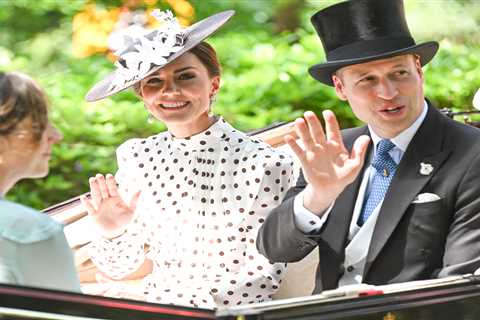 Kate Middleton wows in polka dot dress as she and Prince William lead Royals at Ascot while Queen,..