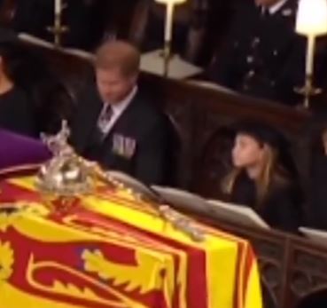 Touching moment Prince Harry reassures niece Princess Charlotte at Queen’s funeral