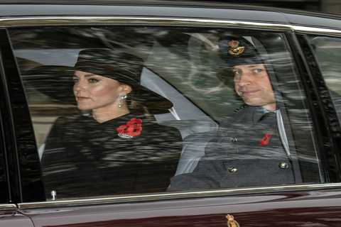 Prince William & Kate Middleton arrive at Remembrance Sunday service with King Charles to lead..