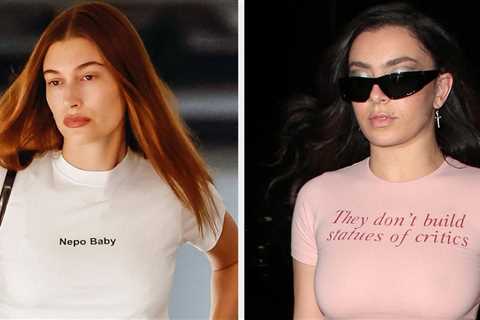 Charli XCX Roasted Hailey Bieber's Nepo Baby T-Shirt, And It's Pretty Hilarious