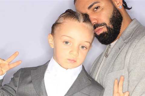 Drake and His Son Adonis Celebrate Mom Sandi Graham’s Birthday in Coordinating Gray Suits