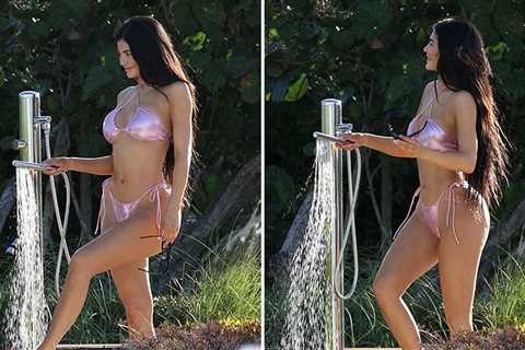 Kylie Jenner Sprays Herself Off With Hose in Pink Bikini, Loving Single Life