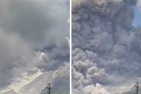 Shocking Video Shows Indonesian Volcano Erupting