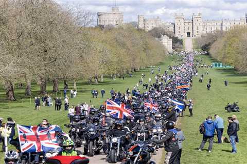 Hundreds of bikers gather outside Windsor Castle to ride in memory of Queen Elizabeth II