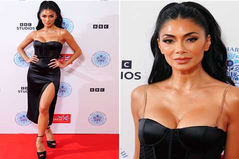 Nicole Scherzinger looks incredible as she puts on daring display in plunging dress for King..