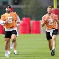 Baker Mayfield, Kyle Trask trolled for making horrific throws at Buccaneers OTAs