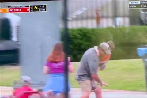 Baseball fan holding small child trips, slams son’s skull into pavement while chasing fly ball:..