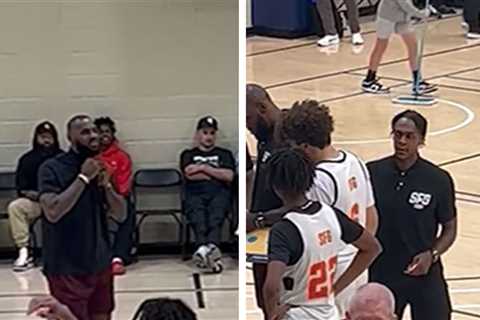 LeBron James Coaches Son Bryce At Top Nike Tourney, Rajon Rondo Helps!