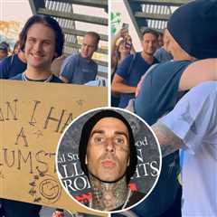 Travis Barker Brings Fan to Tears After Giving Him Drumsticks at Blink-182 Concert
