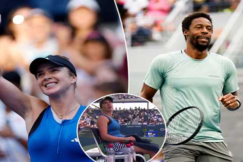 Elina Svitolina checks in on husband Gael Monfils during her own US Open match