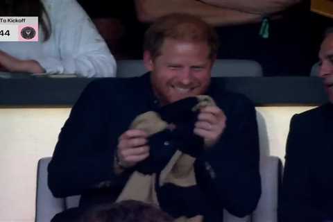 Excited Prince Harry joins Leonardo DiCaprio in star-studded crowd as he watches Leo Messi lead..
