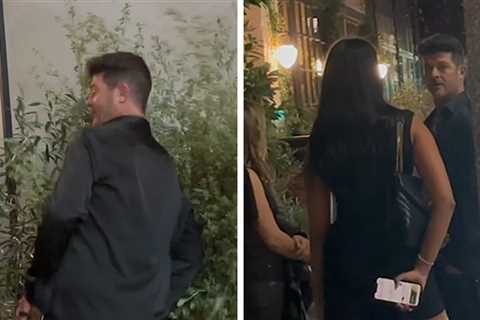 Robin Thicke Drunkenly Stumbles Outside Club, Fiancée Struggles to Get Him in Car