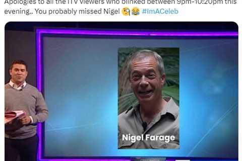 Nigel Farage's Camp Complains About Lack of Airtime on I'm a Celebrity