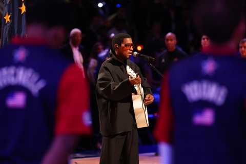 Babyface Performs the National Anthem at 2024 NBA All-Star Game