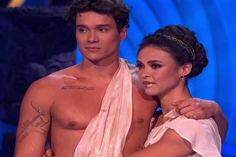 Dancing On Ice finalist Miles Nazaire fights back tears as he falls on the ice and tells Vanessa..