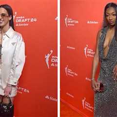 Caitlin Clark, Angel Reese, WNBA Draft Prospects Stun On Orange Carpet