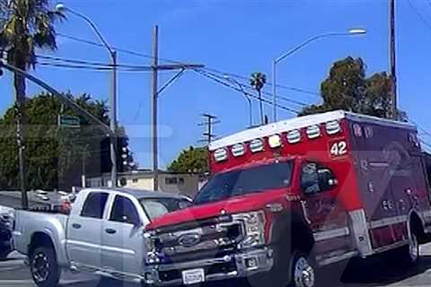 Truck Slams Into Ambulance Carrying Patients, Wild Video Shows