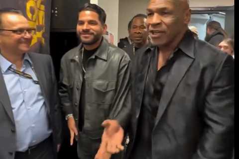Mike Tyson takes in Ryan Garcia-Devin Haney fight before bout with Jake Paul