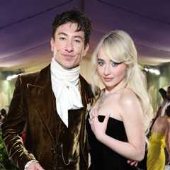 Sabrina Carpenter Gets Kiss on Cheek From Barry Keoghan While Getting Ready for Met Gala