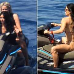 Lauren Sanchez Sports Tiny Bikini for Jet Skiing with Bezos, Kim Kardashian