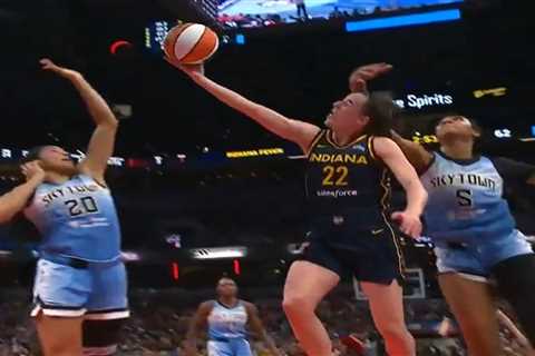 Angel Reese clobbers Caitlin Clark in head in flagrant foul during Sky-Fever game