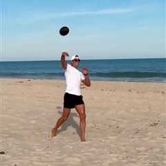 Tom Brady intercepted by Damar Hamlin in pre-white party beach game loss