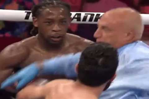 Referee struck in face in Keyshawn Davis-Miguel Madueno boxing bout