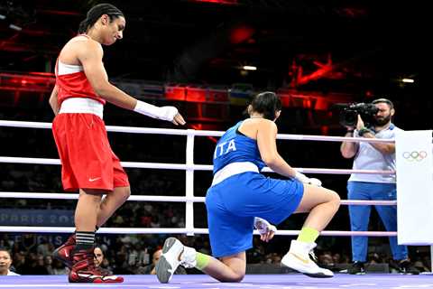 Boxer in middle of Olympics gender storm forces distraught first opponent to quit 46 seconds into..