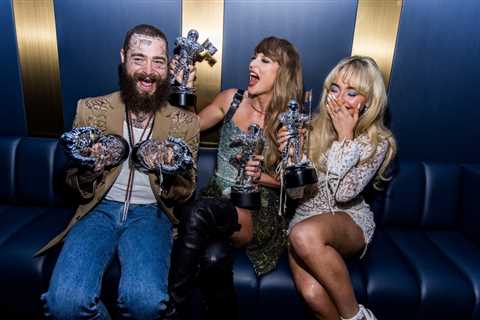 Taylor Swift, Sabrina Carpenter & Post Malone Pose for Celebratory Photos Backstage at the 2024 VMAs