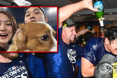 Shohei Ohtani Celebrates NL West Title With Decoy, Champagne