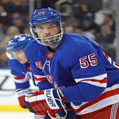 Rangers’ Ryan Lindgren sheds face shield after preseason surgery