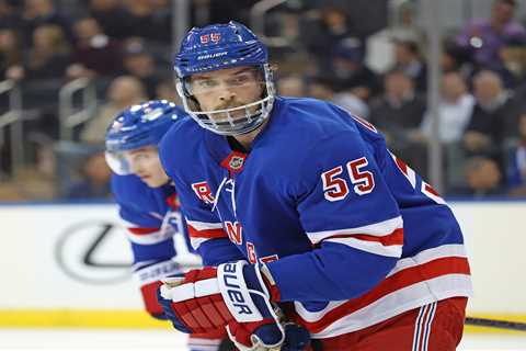 Rangers’ Ryan Lindgren sheds face shield after preseason surgery