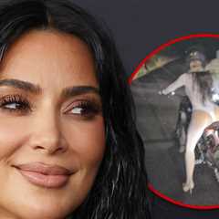 Kim Kardashian Wears White Thong Bodysuit, Tights & Heels for E-Bike Ride