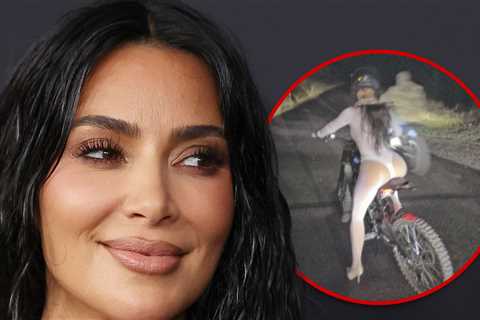 Kim Kardashian Wears White Thong Bodysuit, Tights & Heels for E-Bike Ride