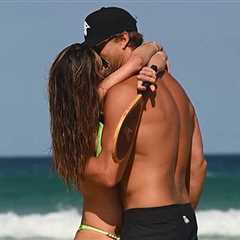 Alessandra Ambrosio Wraps Herself Around BF Buck Palmer on Brazilian Beach