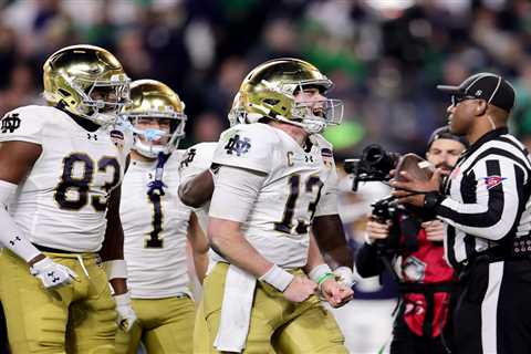 Notre Dame’s Riley Leonard returns from injury exit to tie Orange Bowl