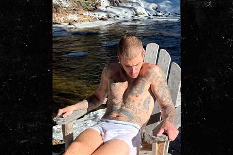 Justin Bieber Strips Down to His Calvin Klein Briefs in Snowy Getaway