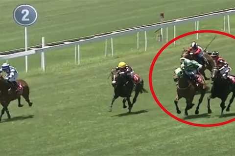 Jockey whips rival at end of race in wild brawl