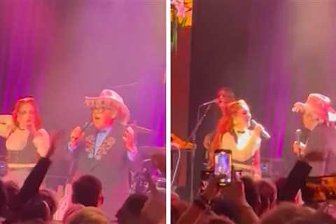 Elton John Performs With Chappell Roan at His AIDS Foundation Oscars Party