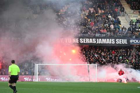 French soccer match abandoned after flare-throwing fans start fire in wild scene
