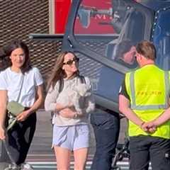 Ana de Armas & Tom Cruise Land in London on Helicopter Piloted by Action Star