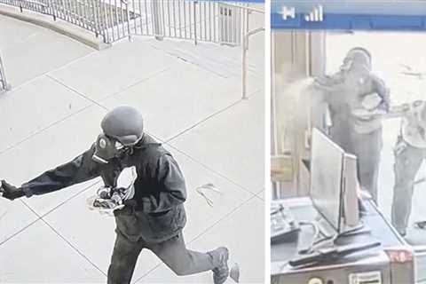 Gas-Mask Wearing Suspect Attacks Massachusetts Courthouse with Pepper Spray