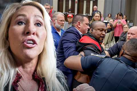 Marjorie Taylor Greene Protesters Tased By Police at Wild Town Hall