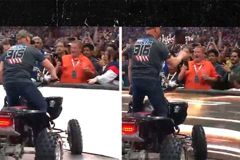 'Stone Cold' Steve Austin Crashes ATV Into Barricade During WrestleMania