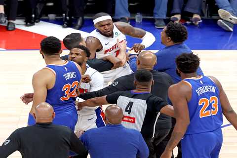 Knicks, Pistons get into early Game 3 dustup as physicality turns up a notch