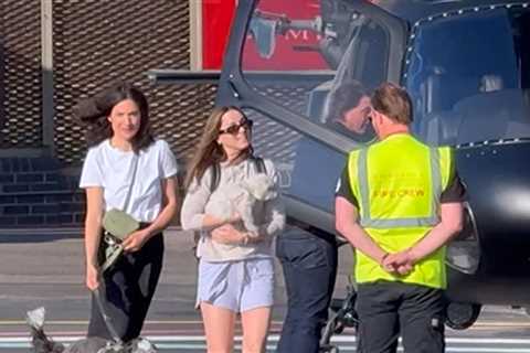 Ana de Armas & Tom Cruise Land in London on Helicopter Piloted by Action Star